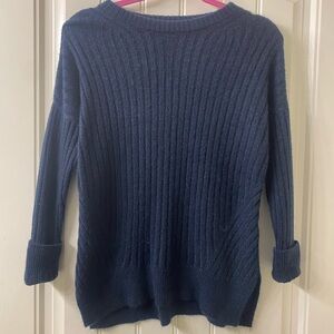 Abercrombie & Fitch Navy Ribbed Knit Pullover Sweater Boat Neck XS Women